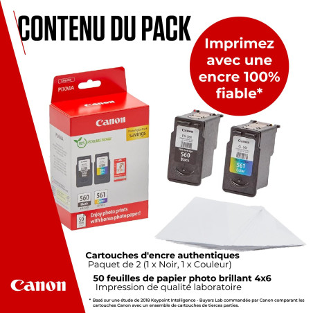 Canon CLI-571 Lot de 4 Cartouches d'encre Authentiques (Noir, Cyan, Magenta, Jaune) – Carton Multipack