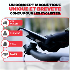 Shapeheart Support Téléphone Magnétique Pro pour Vélo - Fixation Vissée Guidon - Pochette Étanche 2XL Tactile - Housse Imperméab