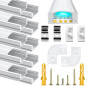 Profil en Aluminium, Chesbung 10 x 1Mètre Aluminium Profilé U-forme pour Bandes à LED, Compact Finition Professionnelle avec Bla
