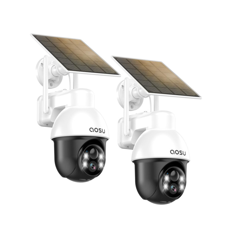 aosu Caméra de Surveillance extérieure avec Panneau Solaire, PTZ, Suivi Automatique des Personnes, Vision Nocturne 2K, Alarme Lu aosu Caméra de Surveillance extérieure avec Panneau Solaire, PTZ, Suivi Automatique des Personnes, Vision Nocturne 2K, Alarme Lu