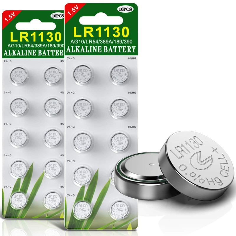 Paquet de 20 Piles Bouton alcaline de la Pile LR1130 AG10 Paquet de 20 Piles Bouton alcaline de la Pile LR1130 AG10