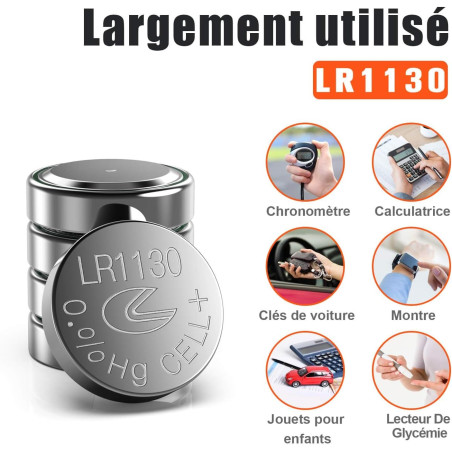 Paquet de 20 Piles Bouton alcaline de la Pile LR1130 AG10