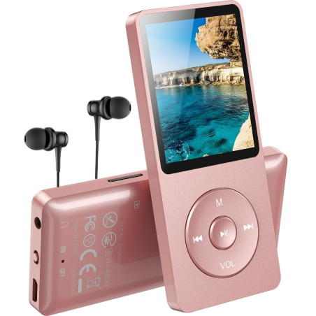 AGPTEK Mp3 Classique 16Go Ultra-Longue Autonomie jusqu'à 70 Heures de Lecture Musique avec Ecran de 1.8 Pouces, Petit Lecteur MP