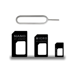 CCLKHY 3 in1 SIM Nano Adaptateur de Carte, Nano SIM Cartes Kit, Adaptateur SIM et Epingle D'ejection, pour Smartphones