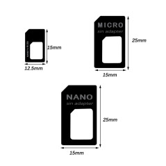 CCLKHY 3 in1 SIM Nano Adaptateur de Carte, Nano SIM Cartes Kit, Adaptateur SIM et Epingle D'ejection, pour Smartphones