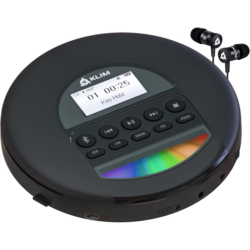 KLIM Nomad - Nouveauté - Lecteur CD Portable - Batterie Intégrée Longue Durée - avec Écouteurs - Compatible CD-R, CD-RW, MP3 - B KLIM Nomad - Nouveauté - Lecteur CD Portable - Batterie Intégrée Longue Durée - avec Écouteurs - Compatible CD-R, CD-RW, MP3 - B