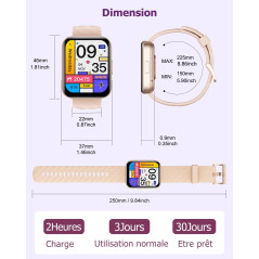 RUIMEN Montre Connectée Femme Repondre Appel Smartwatch Android iOS Montre Sport Etanche avec Podometre Calories Cardiofrequence
