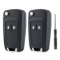 Betterher 2 pièces Coque de clé de Voiture Pliable Compatible avec 0pel,2 Boutons Boitier Clef Voiture Télécommande Compatible a Betterher 2 pièces Coque de clé de Voiture Pliable Compatible avec 0pel,2 Boutons Boitier Clef Voiture Télécommande Compatible a