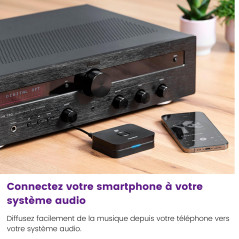Récepteur Bluetooth chaîne hi fi Marmitek BoomBoom 93 - Récepteur audio Bluetooth NFC avec aptX Low Latency, Toslink numérique,