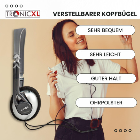 TronicXL Casque télévisé de 6 m de Long avec Serre-tête Compatible avec Les téléviseurs Samsung LG Toshiba DYON JVC Philips Appl