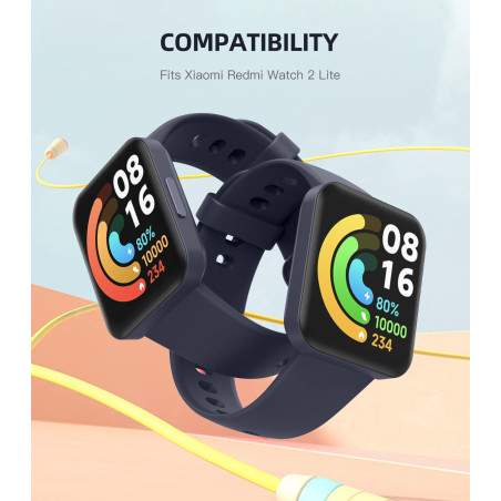 MoKo Bracelet Compatible avec Redmi Watch 2 Lite/Xiaomi Poco Watch, Bracelet de Montre de Remplacement Réglable en Silicone Soup