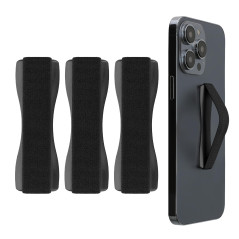 kwmobile 3X Support Doigt Smartphone - Accessoire Doigt pour téléphone Portable - Sangle poignée Dos Smartphone - Noir