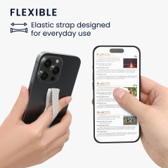 kwmobile 3X Support Doigt Smartphone - Accessoire Doigt pour téléphone Portable - Sangle poignée Dos Smartphone - Noir