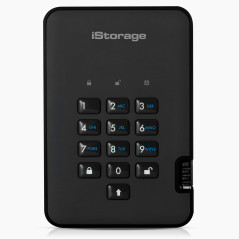 iStorage diskAshur2 HDD 2To Noir - Disque dur portable sécurisé - Protégé par mot de passe - Résistant à la poussière et à l'eau