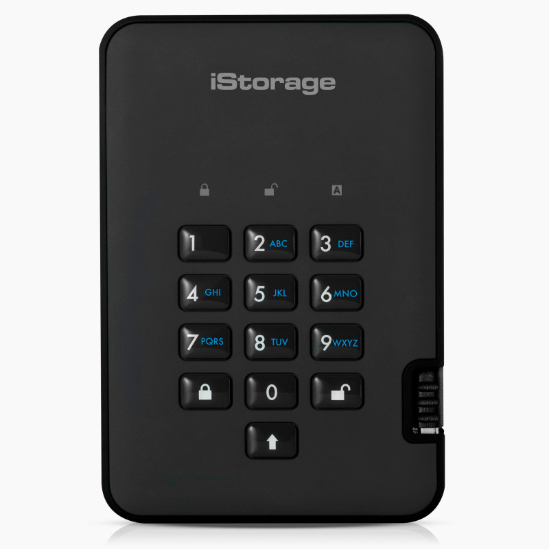 iStorage diskAshur2 HDD 2To Noir - Disque dur portable sécurisé - Protégé par mot de passe - Résistant à la poussière et à l'eau iStorage diskAshur2 HDD 2To Noir - Disque dur portable sécurisé - Protégé par mot de passe - Résistant à la poussière et à l'eau