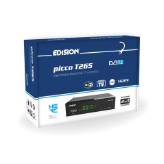EDISION PICCO T265, TNT Haute définition H265 HEVC, DVB-T2 Récepteur, WiFi support, IR Télécommande 2en1