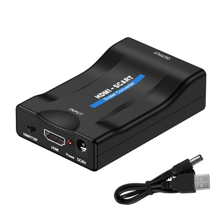 hdmi vers scart Adaptateur,convertisseur hdmi vers peritel,Adaptateur Audio VidéO Hdmi vers PéRitel Prenant en Charge La Sortie