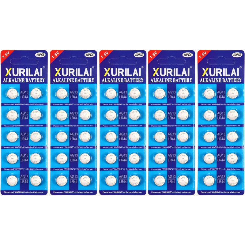 XURILAI lr44 ag13 alcaline 1.5 V Bouton Pile(50 pièces) XURILAI lr44 ag13 alcaline 1.5 V Bouton Pile(50 pièces)