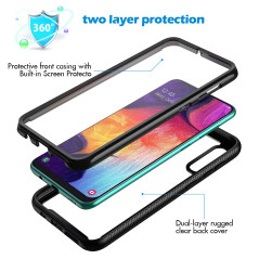 CENHUFO Coque Samsung A50, Coque Samsung A30s Antichoc Housse avec Protection écran, 360° Téléphone Etui Double Face Case Transp