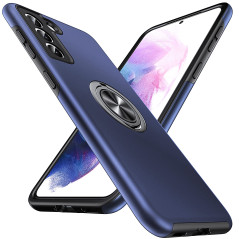Anqrp Galaxy S21 5G Coque, Anneau Caché Antichoc Militaire Béquille Magnétique Rotative Robuste Housse de Protection Multicouche