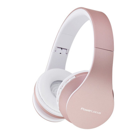 PowerLocus Casque Bluetooth Supra-auriculaire, Pliable, Casque stéréo Hi-FI avec Basses Profondes, Micro SD/TF, Radio FM et Mode