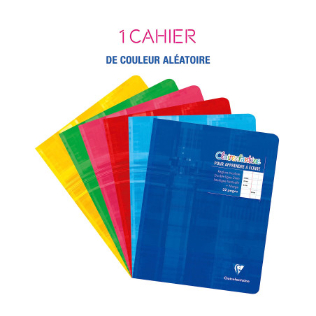 Clairefontaine 3999C Un Cahier d'Écriture Agrafé "Clairenfantine" - 17x22 cm - 32 Pages Double Ligne 2 mm Interligne Verticale -