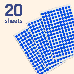 3000 Pieces - 10mm Gommettes Autocollantes Rondes - Bleu