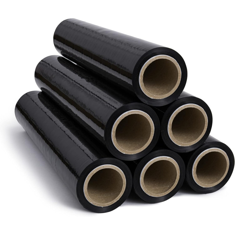 RAGO® Film etirable demenagement noir 130m 7,5 × 7,5 × 40 cm Film etirable Film palette Film noir emballage I Rouleau emballage 