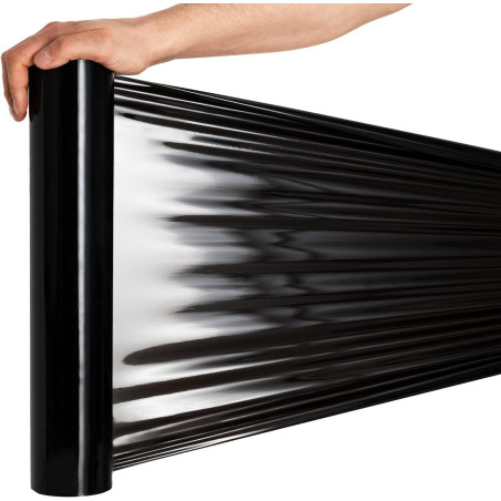 RAGO® Film etirable demenagement noir 130m 7,5 × 7,5 × 40 cm Film etirable Film palette Film noir emballage I Rouleau emballage