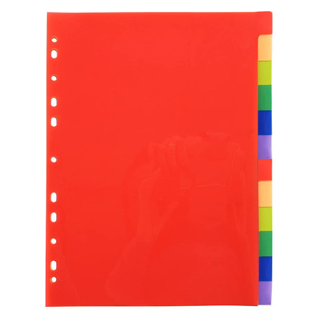 WAYTEX 931348 Intercalaires A4 12 Touches Neutres en Polypropylène de Couleurs Vives avec Index