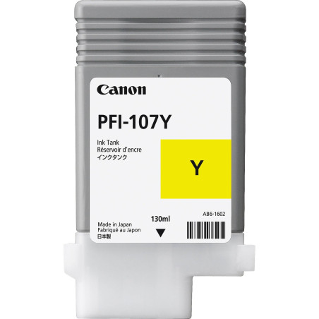 Canon PFI107Y Cartouche d'encre d'origine compatible avec Imprimante IPF680 Jaune