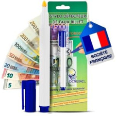 Stylo Faux Billet - Euros Dollars et Autres - Détecteur De Faux Billets en 2 Secondes - Société Française - Stylo Verificateur D