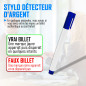 Stylo Faux Billet - Euros Dollars et Autres - Détecteur De Faux Billets en 2 Secondes - Société Française - Stylo Verificateur D Stylo Faux Billet - Euros Dollars et Autres - Détecteur De Faux Billets en 2 Secondes - Société Française - Stylo Verificateur D