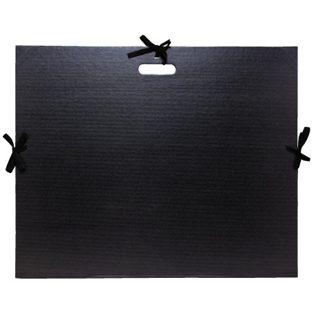 EXACOMPTA Carton à dessin kraft vernis avec rubans et poignée 59x72cm Noir