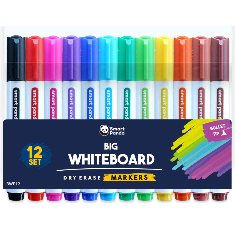 Marqueurs pour Tableaux Blancs par SmartPanda – Pointe Ogive, Effaçable à sec, Parfait pour une Utilisation à la Maison, au Bure Marqueurs pour Tableaux Blancs par SmartPanda – Pointe Ogive, Effaçable à sec, Parfait pour une Utilisation à la Maison, au Bure