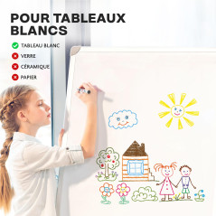 Marqueurs pour Tableaux Blancs par SmartPanda – Pointe Ogive, Effaçable à sec, Parfait pour une Utilisation à la Maison, au Bure