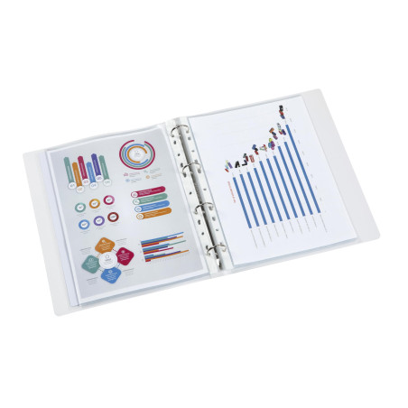 Viquel - Classeur souple en plastique 4 anneaux - Classeur personnalisable dos 3,5 cm - Etiquette d'identification - Format A4 -