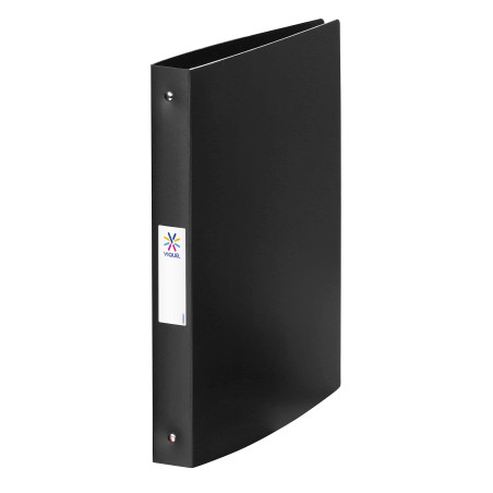 Viquel - Classeur souple A4 MAXI avec étiquette sur la tranche - 4 anneaux - Dos 3,5cm - Pour documents A4 - Noir