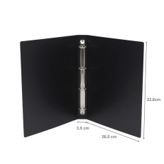 Viquel - Classeur souple A4 MAXI avec étiquette sur la tranche - 4 anneaux - Dos 3,5cm - Pour documents A4 - Noir