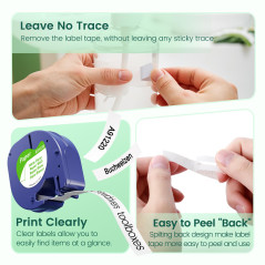 Compatible avec Dymo LetraTag Ruban Papier Recharge, MarkField Compatible avec Dymo LetraTag Cartouche Paper White Ruban 12mm x 