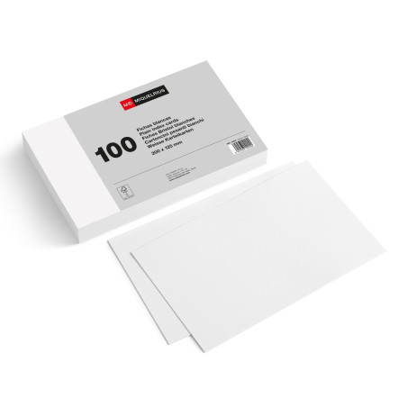 Miquelrius - Flashcards, Cartes d’étude, 100 fiches Bristol blanches pour notes, Format 200 x 125 mm, Papier carton offset 200 g