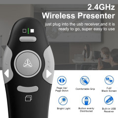 USB/Type-C 2 en 1 Telecommande Ordinateur Powerpoint, 2.4GHz USB Télécommande Powerpoint Pointeur Sans Fil Presentation Cliqueur