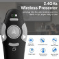 USB/Type-C 2 en 1 Telecommande Ordinateur Powerpoint, 2.4GHz USB Télécommande Powerpoint Pointeur Sans Fil Presentation Cliqueur USB/Type-C 2 en 1 Telecommande Ordinateur Powerpoint, 2.4GHz USB Télécommande Powerpoint Pointeur Sans Fil Presentation Cliqueur