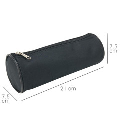 Waytex 931280 Trousse Fourre Tout Ronde 21cm Diamètre 7.5cm Textile Noir uni