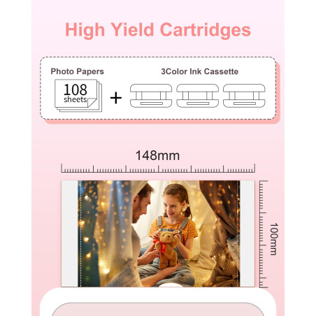 Rechange pour Canon Selphy CP1300 Papier Photo et Cartouche, pour Canon Selphy CP1500 CP1200 CP1000 CP910, Compatible KP-108IN 3