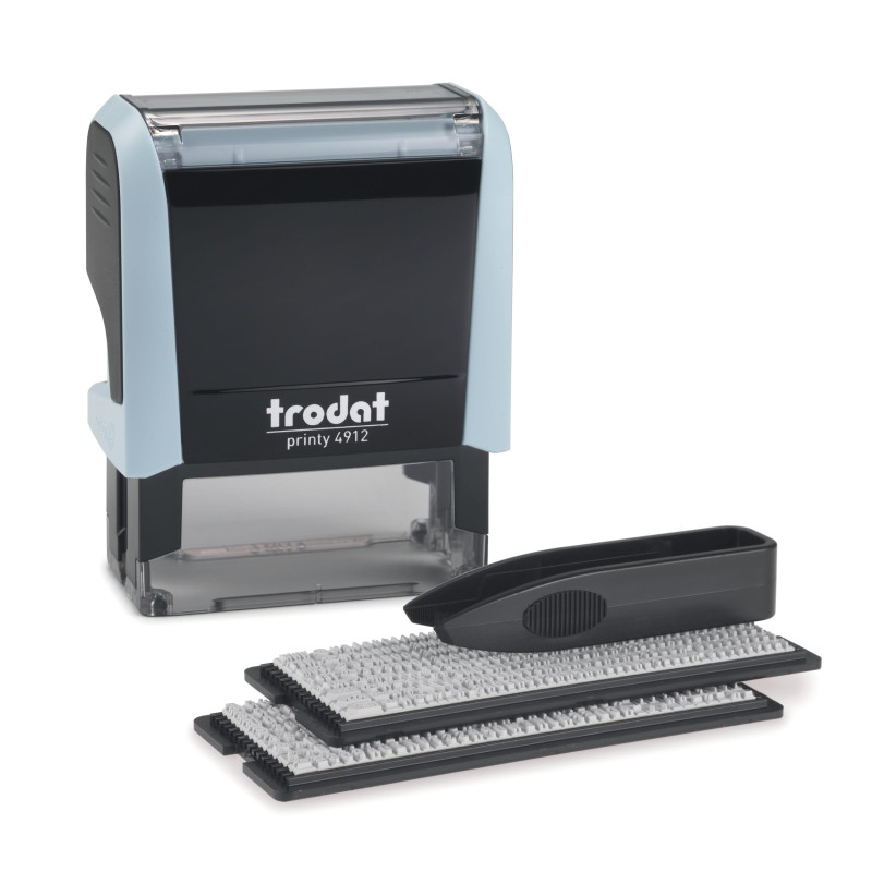 Trodat Printy Typomatic 4912T - Tampon Encreur Professionnel Automatique 4 lignes - Empreinte 47 x 18 mm À Composer Soi-Même (Bl