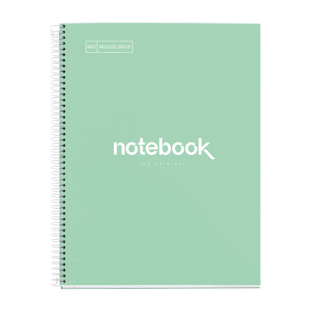 Miquelrius - Cahier A4 à spirale, Notebook Emotions, 80 Feuilles microperforée 90 g/m², Pages à Points (Dots), 1 Bande Couleur,