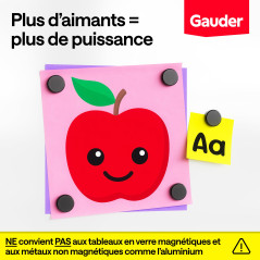 GAUDER Aimants pour Tableau Blanc, Réfrigérateur & Bureau - Disques Magnétiques Ronds Puissants - Aimants Noirs pour Un Usage Qu