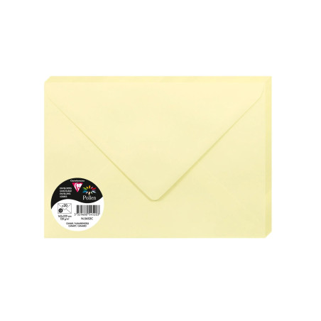 Clairefontaine 5452C Paquet de 20 Grandes Enveloppes 16,2x22,9cm Canari - 120g/m² - Format C5 - Fermeture gommée - Invitation Ev