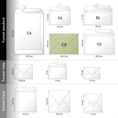 Clairefontaine 5452C Paquet de 20 Grandes Enveloppes 16,2x22,9cm Canari - 120g/m² - Format C5 - Fermeture gommée - Invitation Ev